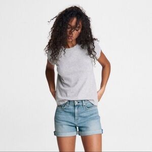 Rag & Bone Size 32 Blue Nina High Rise Shorts Harper Slim Fit Light Indigo Short
